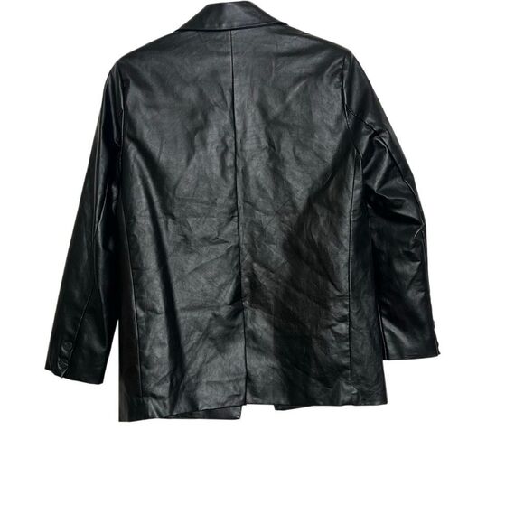 Princess Polly NWOT Jocelyn Faux Leather Single Button Blazer Black Size XS/S - Picture 11 of 11